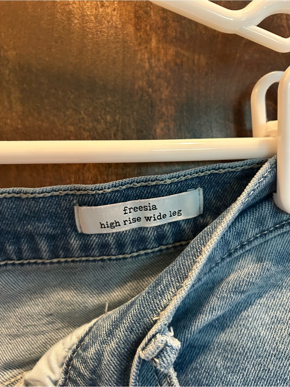 Jessica Simpson Two-Tone Light Blue Wide Leg Jeans - Picture 6 of 7